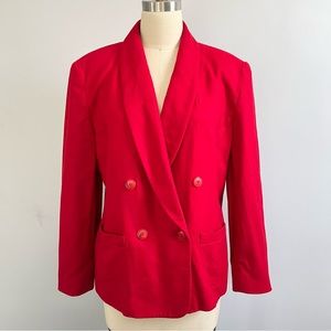 Pendleton Red Virgin Wool Blazer Coat